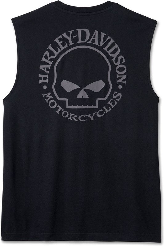 Harley-Davidson Men'S Willie G Skull Muscle Tee Black Beauty | 99052-24VM