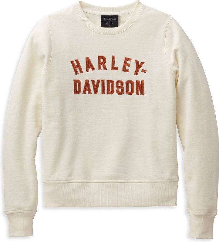 Harley-Davidson Women'S Essence Applique' Crewneck Pullover Cloud Dancer | 99093-22VW