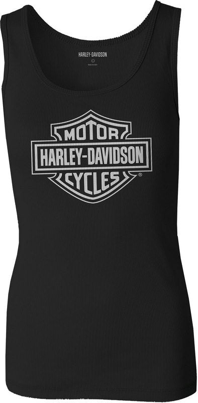 Harley-Davidson Women'S Ultra Classic Bar & Shield Ribbed Tank Black Beauty 2 | 99105-22VW