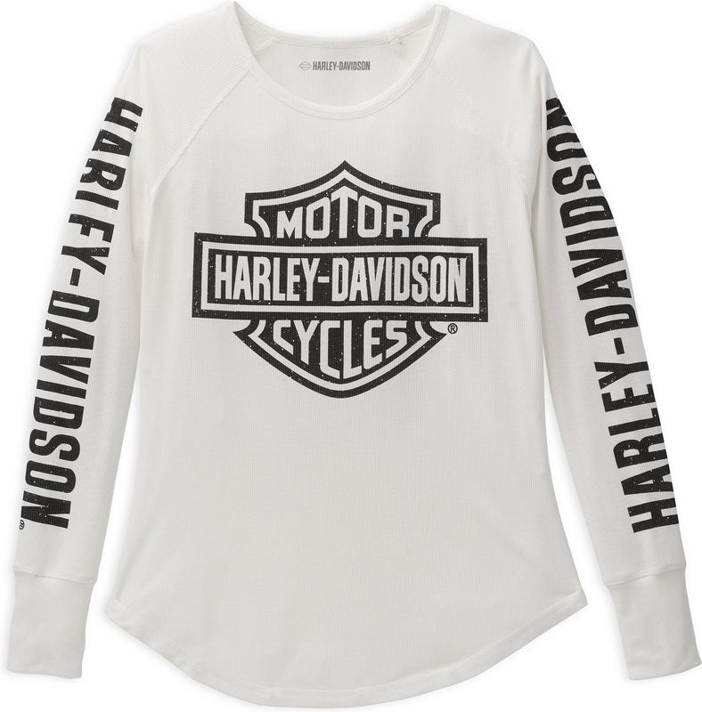 Harley-Davidson Women'S Authentic Bar & Shield Rib-Knit Top Cloud Dancer | 99112-22VW