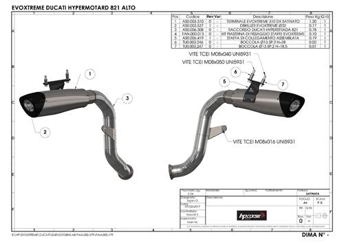 HP Corse / エイチピーコルセ Evoxtreme 310mm Black Exhaust | DUEVO3108HB-AB