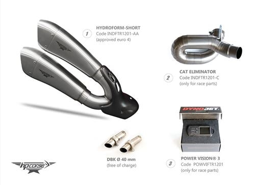 HP Corse / エイチピーコルセ Link Pipe No Cat Exhaust | INDFTR1201-C
