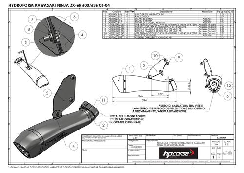 HP Corse / エイチピーコルセ Hydroform Satin Exhaust | KAHY1007-AB
