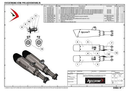 HP Corse / エイチピーコルセ Evoxtreme 310mm Satin Exhaust | KTEVO3199S-AB