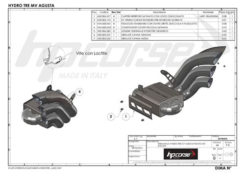 HP Corse / エイチピーコルセ Hydrotre Satin Cover Inox Exhaust | MV3HY1004SCP-A