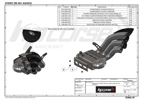 HP Corse / エイチピーコルセ Hydrotre Satin Cover Carb Exhaust | MV3HY1005SCG-A