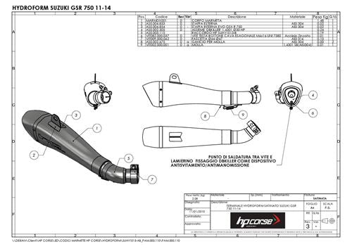 HP Corse / エイチピーコルセ Hydroform Black Exhaust | SUHY1013BLACK-AB