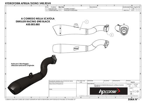 HP Corse / エイチピーコルセ Hydroform Black Exhaust | XAPHY1001B-N-AB