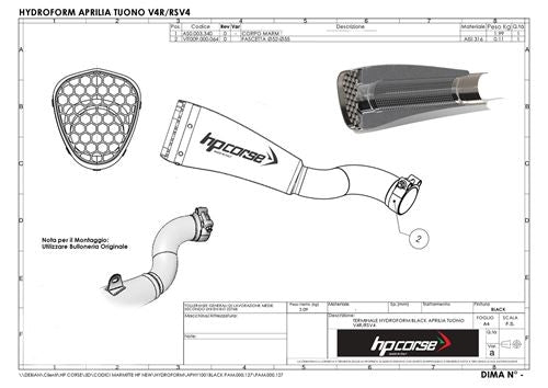 HP Corse / エイチピーコルセ Hydroform-Corsa Short Satin Exhaust | XAPHY2001S-N-AB