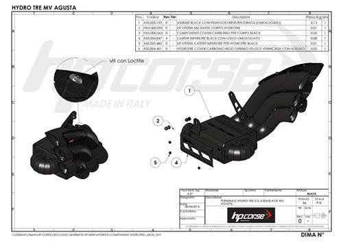 HP Corse / エイチピーコルセ Hydrotre Black Cover Carb Exhaust | XMV3HY1004BCG-N-A