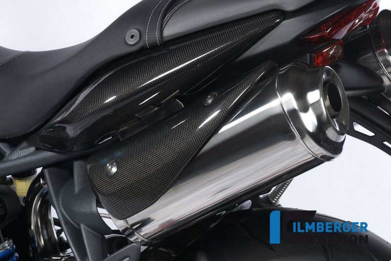 ILMBERGER / イルムバーガーカーボンパーツ エキゾーストプロテクション (左) カーボン - Triumph Street Triple 675 | AHL.003.TRSTR.K