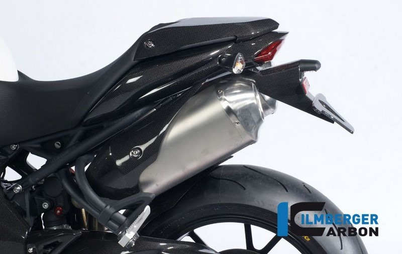 ILMBERGER / イルムバーガーカーボンパーツ エキゾーストプロテクション (左) カーボン - Triumph Speed Triple (2011-now) | AHL.005.TRSPT.K