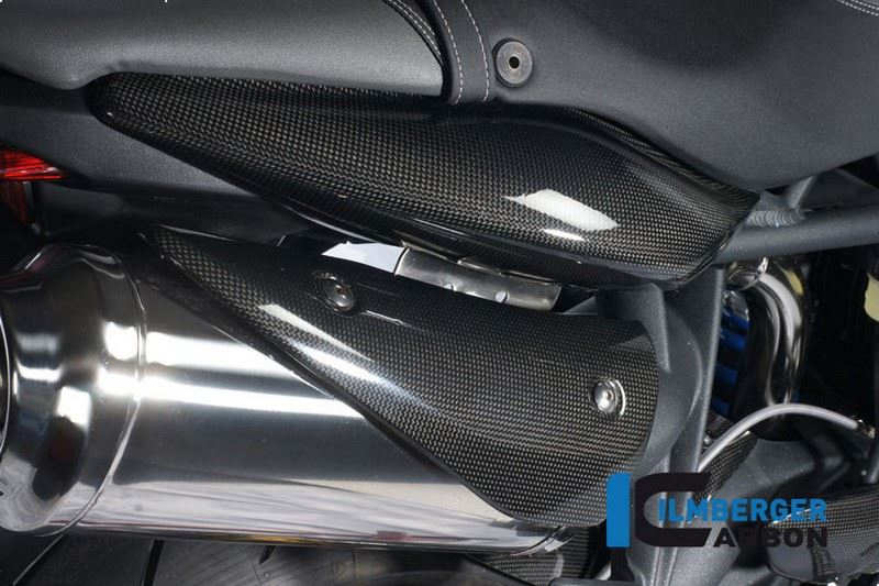 ILMBERGER / イルムバーガーカーボンパーツ エキゾーストプロテクション (右) カーボン - Triumph Street Triple 675 | AHR.004.TRSTR.k