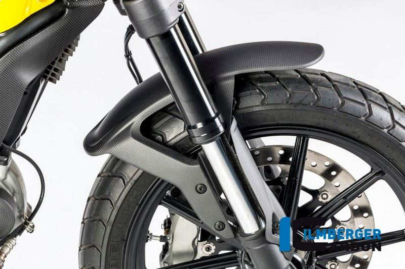 ILMBERGER / イルムバーガーカーボンパーツ フロントマッドガードマット Ducati Scrambler '16 | KVO.101.DS15M.K