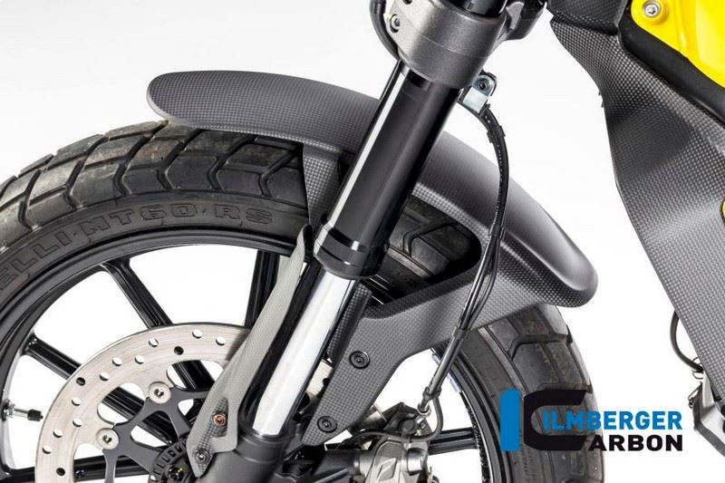 ILMBERGER / イルムバーガーカーボンパーツ フロントマッドガードマット Ducati Scrambler '16 | KVO.101.DS15M.K