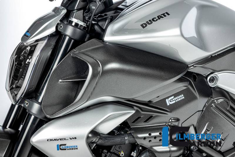 ILMBERGER / イルムバーガーカーボン 左 エアーチューブカバー Ducati ディアベル V4 2023- マット | LKL.101.DI23M.K