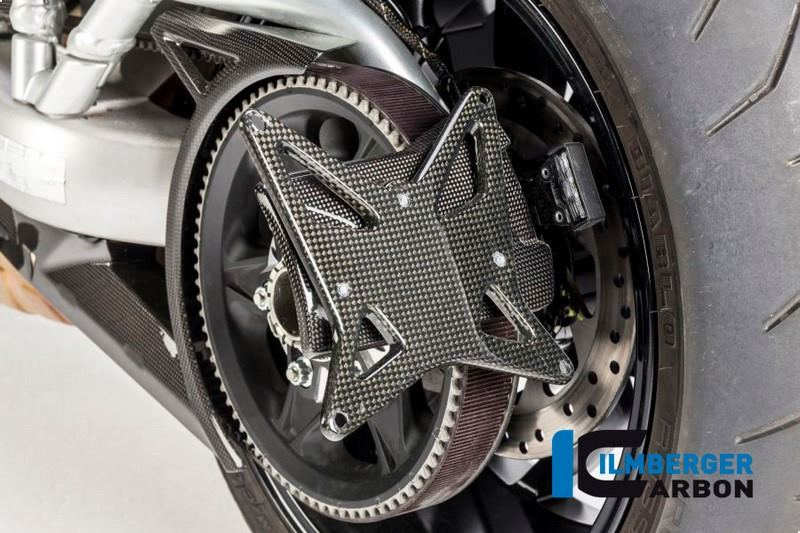 ILMBERGER / イルムバーガーカーボンパーツ ナンバープレートホルダー(ベルトガード付属) グロス Ducati Xディアベル '16 | NHO.002.XD16G.K