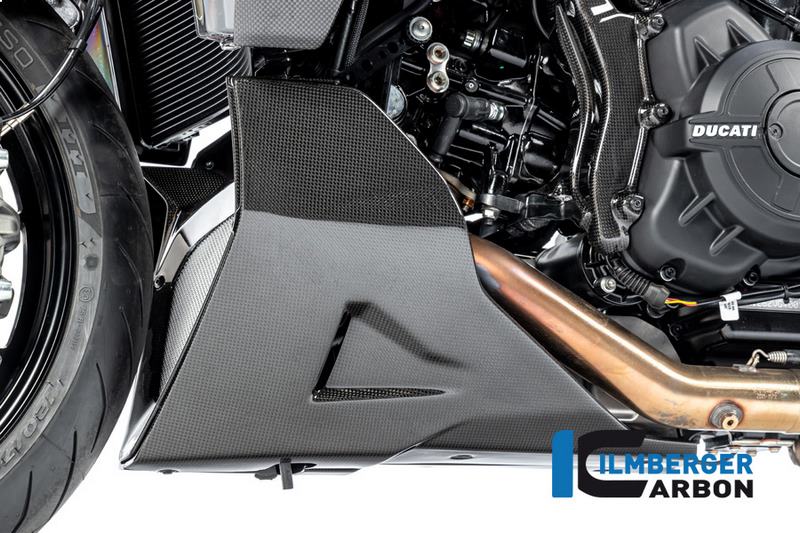 Ilmberger / イルムバーガーカーボンパーツ ベリーパン 左 グロス Diavel 19- | VEU.015.DI19G.K
