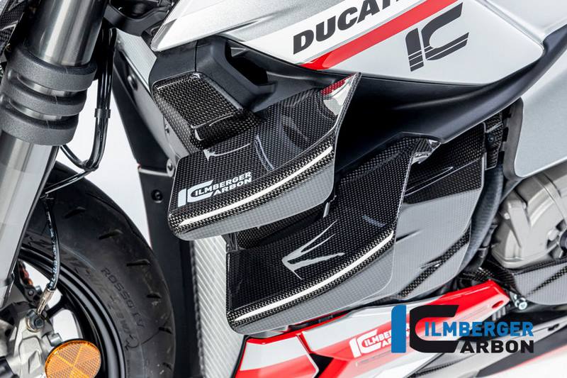 ILMBERGER / イルムバーガーカーボン ラジエーターカバー 左 グロス Ducati ストリートファイター V2 | WKL.004.V2SFG.K