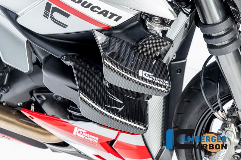ILMBERGER / イルムバーガーカーボン ラジエーターカバー 右 グロス Ducati ストリートファイター V2 | WKR.005.V2SFG.K