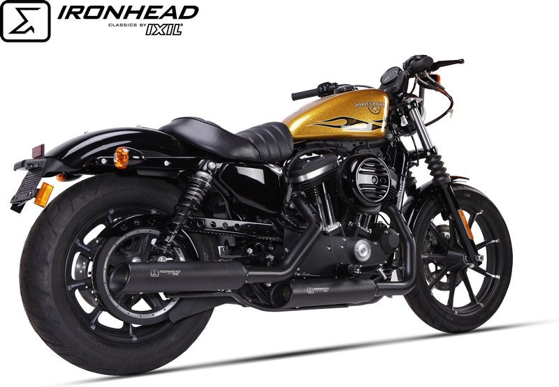 IXIL / イクシル Slip On Exhaust (Lower Muffler) - Ironhead Round Black | HD 1008 SB