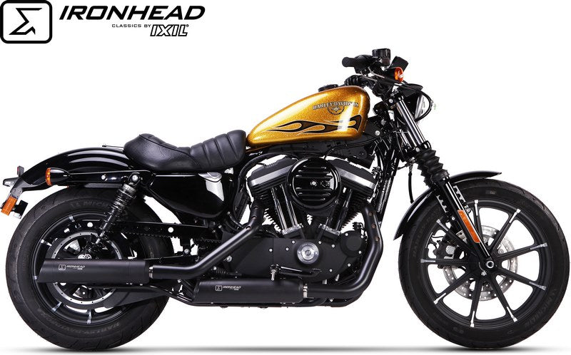 IXIL / イクシル Slip On Exhaust (Lower Muffler) - Ironhead Round Black | HD 1009 SB