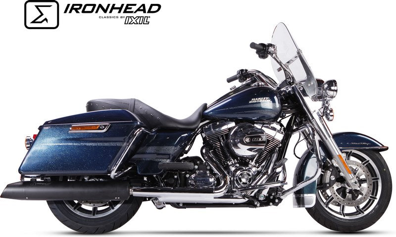 IXIL / イクシル Slip On Exhaust (Right Muffler) - Ironhead Round Black | HD 1018 SB