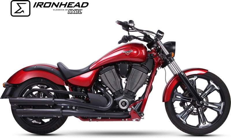 IXIL / イクシル Slip On Exhaust (Lower Muffler) - Ironhead Round Black | HV 3002 SB