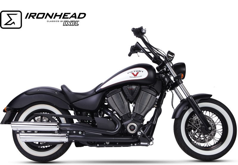 IXIL / イクシル Slip On Exhaust (Lower Muffler) - Ironhead Round Chrome | HV 3002 SC