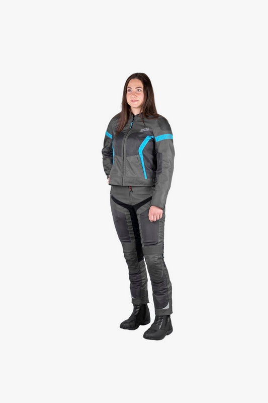 IXS / イクス Sport Women'S Jacket Trigonis-Air Darkgrey-Grey-Turquoise | X51064-997