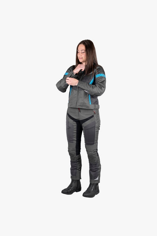 IXS / イクス Sport Women'S Jacket Trigonis-Air Darkgrey-Grey-Turquoise | X51064-997