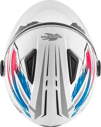 Kappa KV28 Miami Bolt Demi-Jet helmet in thermoplastic material White / Mix | HKKV28FBLWX