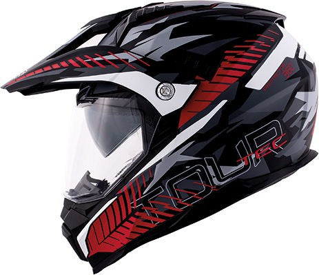 Kappa KV30 Enduro Full-face helmet in thermoplastic material Tour Camouflage / Red / Glossy Black | HKKV30FCMRW