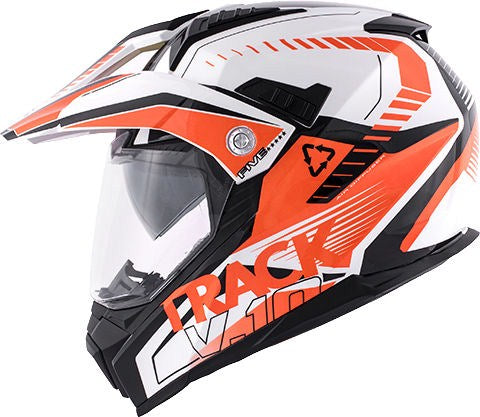Kappa KV30 Enduro Full-face helmet in thermoplastic material Track Orange / Glossy White | HKKV30FWHBO