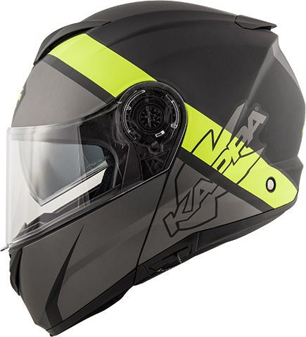 Kappa KV32 Orlando Linear Modular Helmet in thermoplastic material Matt Titanium / Yellow | HKKV32FLNTY