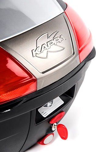 Kappa / カッパ ブラック トップケース 40 ltr (トップシェル:カーボンテクスチャー エンボスロゴプレート:マットチタンカラー レッドリフレクター付) | K400N