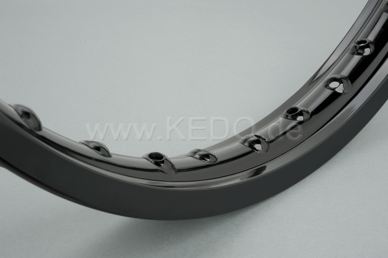 Kedo Replica Aluminum Rim 1.60x21 Shiny Black Anodized Drilled | 10258B