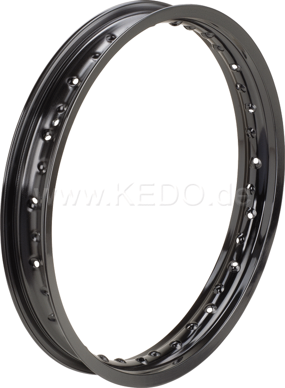 Kedo Replica Aluminum Rim 2.15x18 Shiny Black Anodized Drilled | 10298B