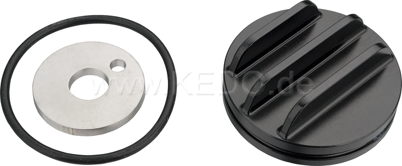Kedo dummy plug for TDC Viewer 'Vintage' with cooling fins black anodized aluminum | 20074B