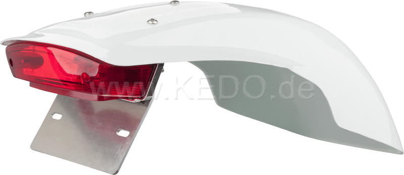 Kedo SuperMoto Rear Fender White (Red Taillight Street Legal) | 20078