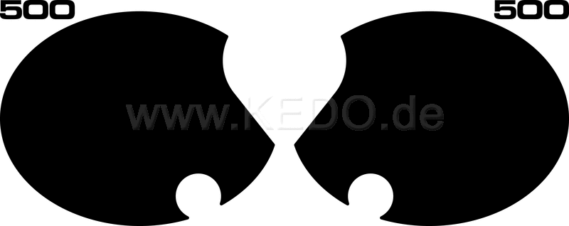 Kedo Side Cover Decal Set '500' Black 4 Pieces Right & Left Black Lettering | 21072