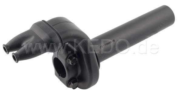 Kedo Throttle black opens medium-fast stroke 3.9mm / 10 ° sleeve length 120mm (Domino replica) for 2 cables suitable for 22mm handlebars | 22240