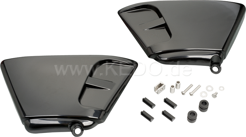 Kedo Sidecover sixties style 1 pair ABS black imbued (Decal Set See Item 21212) | 22433