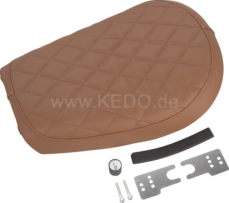 Kedo Solo Seat complete brown with hand-sewn Diamond pattern ready-to-mount | 22503