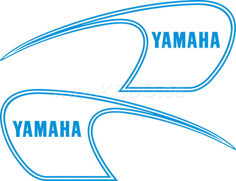 Kedo Fuel Tank Decal 'Vintage Sports' Light Blue Left / Right complete | 22665HB