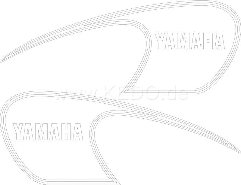 Kedo Vintage Sports Fuel Tank Decal white Left / Right complete | 22665W
