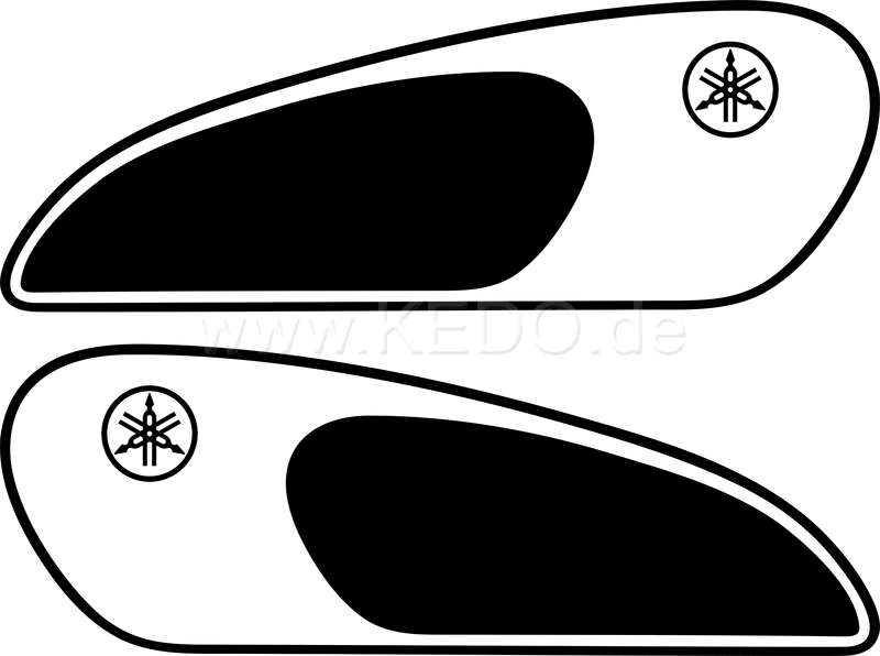 Kedo Fuel Tank Decal 'Classic' black left / right complete | 22666S