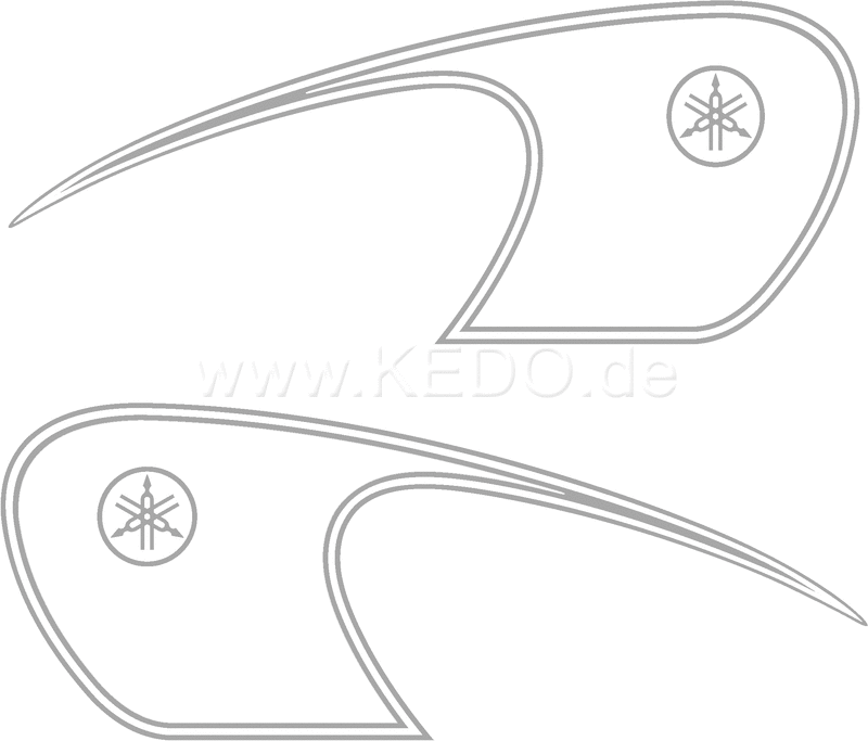 Kedo Classic Fuel Tank Decal silver left / right complete | 22683SI