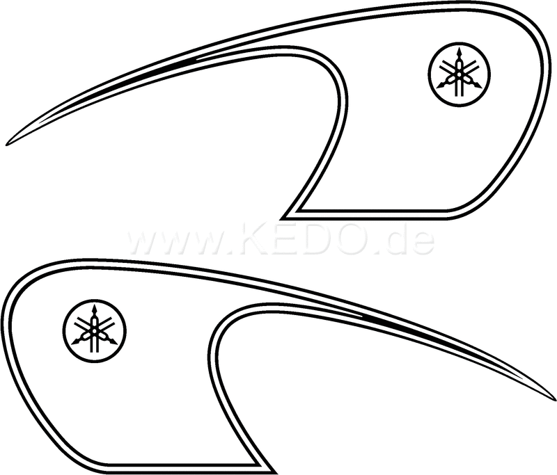 Kedo Classic Fuel Tank Decal black left / right complete | 22683S