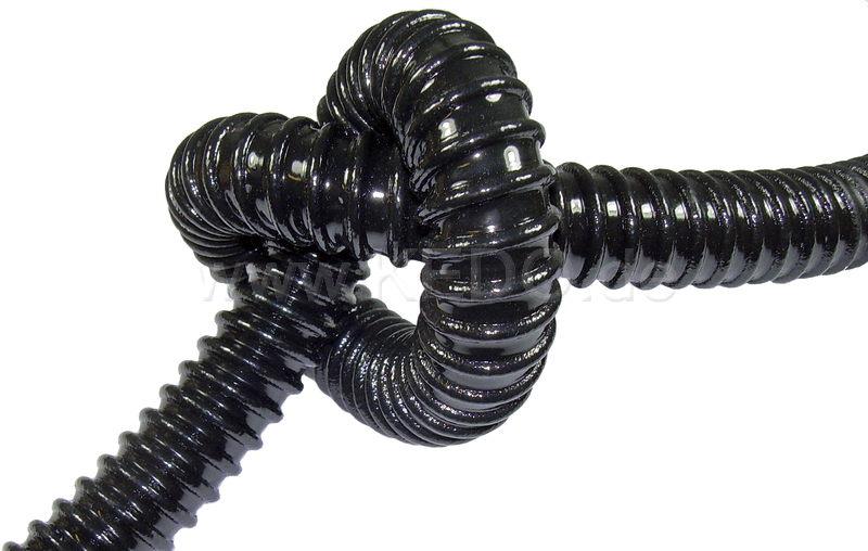 Kedo PVC Spiral Hose 1 meter Black with Incorporated Bend relief Inner Diam. approx. 19mm (E.G. fits Crankcase vent.) | 22703